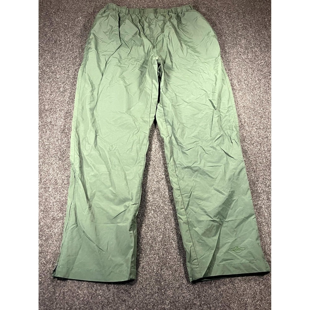 Vintage Charles River Apparel Y2K Rain‎ Pants Mens Large Olive Green Waterproof